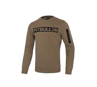 PITBULL - Felpa Uomo Cotone Marrone Coyote L West Coast Beyer - Felpe Uomo Senza Cappuccio, Sweatshirt Uomo, Felpa Senza Cappuccio, Elasticità E Materiale Interno Liscio, Felpe Cotone