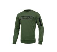 PITBULL - Felpa Uomo Cotone Oliva M West Coast Beyer - Felpe Uomo Senza Cappuccio, Sweatshirt Uomo, Felpa Senza Cappuccio, Elasticità E Materiale Interno Liscio, Felpe Cotone