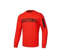 PITBULL - Felpa Uomo Cotone Rosso Fuoco S West Coast Beyer - Felpe Uomo Senza Cappuccio, Sweatshirt Uomo, Felpa Senza Cappuccio, Elasticità E Materiale Interno Liscio, Felpe Cotone