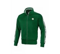 PITBULL - Felpa Uomo Verde Scuro XXL Oldschool Tape Logo - Felpe Uomo, Tessuto Liscio e Opaco, Felpa Calda, Materiale in Poliestere, Felpa-Uomo