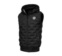 PITBULL - Gilet uomo Carver, gilet con cappuccio, gilet senza maniche uomo con taglio sportivo classico universale, gilet caldo e confortevole per esterni - S, nero