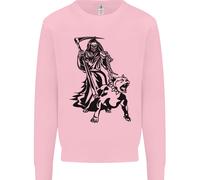 Pitbull Grim Reaper Teschio Di Cane Satana Demone Uomo Felpa