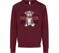 Pitbull i Will Trovare E Leccare Voi Divertente Bambini Felpa Maglione