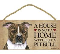 Pitbull Legno Cane Firmare Muro Placca Foto Display 5 x 10 - Casa Non È una Casa