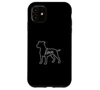 Pitbull Love Minimalist Line Art Cane Carino Staffy Bully Razza Custodia per iPhone 11