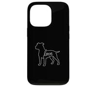 Pitbull Love Minimalist Line Art Cane Carino Staffy Bully Razza Custodia per iPhone 13 Pro