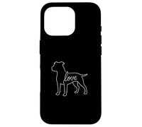 Pitbull Love Minimalist Line Art Cane Carino Staffy Bully Razza Custodia per iPhone 16 Pro