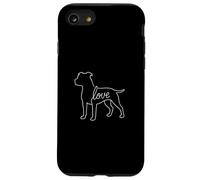 Pitbull Love Minimalist Line Art Cane Carino Staffy Bully Razza Custodia per iPhone SE (2020) / 7 / 8