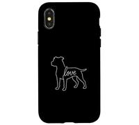 Pitbull Love Minimalist Line Art Cane Carino Staffy Bully Razza Custodia per iPhone X/XS