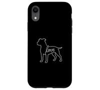 Pitbull Love Minimalist Line Art Cane Carino Staffy Bully Razza Custodia per iPhone XR