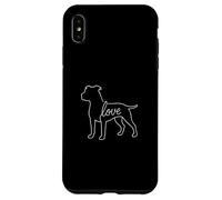 Pitbull Love Minimalist Line Art Cane Carino Staffy Bully Razza Custodia per iPhone XS Max