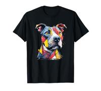 Pitbull Lover Colorful Art Dog per Uomo Donna Maglietta