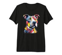 Pitbull Lover Colorful Art Dog per Uomo Donna Maglietta Premium