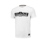 PITBULL - Maglietta da Uomo Classic Boxing, Taglio Aderente, Maglietta Classica Uomo, Maglietta in Cotone Uomo, Collo Rotondo Maglietta Uomo - L, Bianco