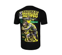 PITBULL Maglietta Uomo Corta t-Shirt Tshirt Pit Bull West Coast Maglie Masters of BJJ Camicia Nero M
