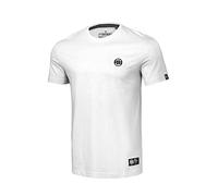 PITBULL - Maglietta Uomo, Taglio Classico, Maglietta in Cotone Uomo, Maglietta Uomo Basic, Comoda Maglietta Uomo, Maglietta in Cotone Uomo con Piccolo Logo - XL, Bianco