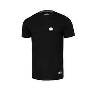 PITBULL - Maglietta Uomo, Taglio Classico, Maglietta in Cotone Uomo, Maglietta Uomo Basic, Comoda Maglietta Uomo, Maglietta in Cotone Uomo con Piccolo Logo - M, Nero