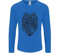 Pitbull Mandala Art Dog Lover Uomo Manica Lunga T-Shirt