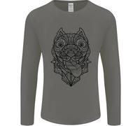 Pitbull Mandala Art Dog Lover Uomo Manica Lunga T-Shirt