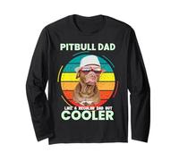 Pitbull papà Come Un papà Normale ma più Fresco Festa del papà Maglia a Manica