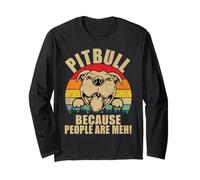 Pitbull perché Le Persone Sono Meh Pitbull Maglia a Manica