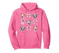 Pitbull Pittie Dog Mom Girl Coquette Bow Rosa Felpa con Cappuccio