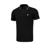 Pitbull Polo da Uomo a Maniche Corte Classica per Uomo Pit Bull West Coast Pique Stripes Regular T-Shirt Shirts, Nero, M