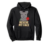 Pitbull Rescue Pit Face - Funny Cute Pitbull Lovers Felpa con Cappuccio