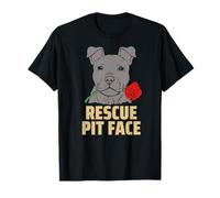 Pitbull Rescue Pit Face - Funny Cute Pitbull Lovers Maglietta