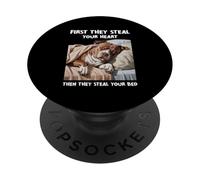 Pitbull Ruba il tuo cuore e poi il tuo cane che dorme a letto Pit Bull PopSockets PopGrip Adesivo