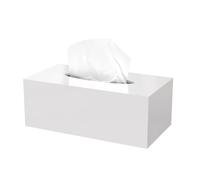 PITBVO Scatola Porta Fazzoletti Rettangolare in Acrilico, per Tessuti Viso, Tovaglioli, Perfetta per Bagno, Scrivania, Controsoffitti, Vanità, Camera da Letto, Comodini 25 * 13 * 9cm (Bianco)