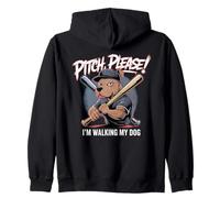 Pitch Please I'm Walking My Dog, Divertente Gioco da Baseball Felpa con Cappuccio
