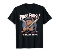 Pitch Please I'm Walking My Dog, Divertente Gioco da Baseball Maglietta