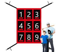 Pitching Net with Strike Zone - Portable Folding Structure, Reinforced Net Material, Adjustable Target Marking, Easy Assembly System | Baseball Practice, Softball Training, Coaching Sessions, Team