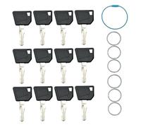 Pitertul 12 chiavi di accensione compatibili con J-CB 3CX Bo-mag Dynapac Te-rex Vibromax Bob-cat New Ho-lland Vo-lvo Mini escavatore Sostituire 14607 701 45501 14707 14603 5755124 8035807