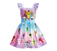 Pitevotur Sprunki - Vestito da bambina con gioco musicale, casual, per tutti i giorni, per la casa, per bambini dai 3 ai 12 anni, Bluepink-1, 11-12 Anni