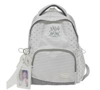 PithCogent Zaino per bambini per la scuola |.Zaino per laptop |.Borsa per libri a righe per ragazze e ragazzi |.Carino per la scuola superiore, l'università, l'adolescenza, il grigio