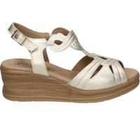 PITILLOS 11050 SANDALO IN PELLE CON ZEPPA DONNA, oro, 37 EU