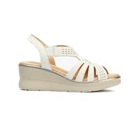 Pitillos 11063 Sandalo in pelle con zeppa donna, bianco, 38 EU