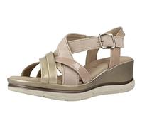 PITILLOS - 5032 Oro - Sandalo con zeppa, fibbia, suola in gomma, per: donna, oro, 38 EU