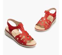 Pitillos Sandali in pelle con cinturino alla caviglia e suola 4 cm