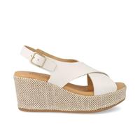 PITILLOS - Sandalo con zeppa alta, in pelle 11270 per: DONNA, bianco, 35 EU