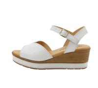 PITILLOS - Sandalo in pelle zeppa alta 11280 per: DONNA, bianco, 39 EU