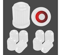 Pitlane Performance® 10 Tappi Coprivalvola per Pneumatici - Compatibili con Auto, SUV, Moto, Bici - Coperture Valvola Schrader Resistenti con Guarnizione Interna (Bianco)