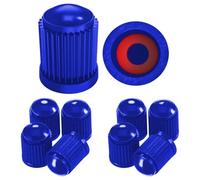Pitlane Performance® 10 Tappi Coprivalvola per Pneumatici - Compatibili con Auto, SUV, Moto, Bici - Coperture Valvola Schrader Resistenti con Guarnizione Interna (Blu)