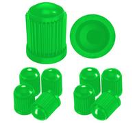 Pitlane Performance® 10 Tappi Coprivalvola per Pneumatici - Compatibili con Auto, SUV, Moto, Bici - Coperture Valvola Schrader Resistenti con Guarnizione Interna (Verde)