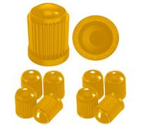 Pitlane Performance® 10 Tappi Coprivalvola per Pneumatici - Compatibili con Auto, SUV, Moto, Bici - Coperture Valvola Schrader Resistenti con Guarnizione Interna (Giallo)