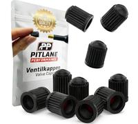 Pitlane Performance® 10 Tappi Coprivalvola per Pneumatici - Compatibili con Auto, SUV, Moto, Bici - Coperture Valvola Schrader Resistenti con Guarnizione Interna (Nero)