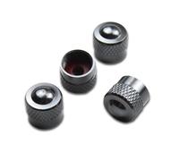 Pitlane Performance® Cappucci valvola in alluminio set da 4 - Tappi per valvole Schrader - Per auto, SUV, moto e bici (Antracite, Racing)