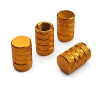 Pitlane Performance® Cappucci valvola in alluminio set da 4 - Tappi per valvole Schrader - Per auto, SUV, moto e bici (Oro, Comfort)